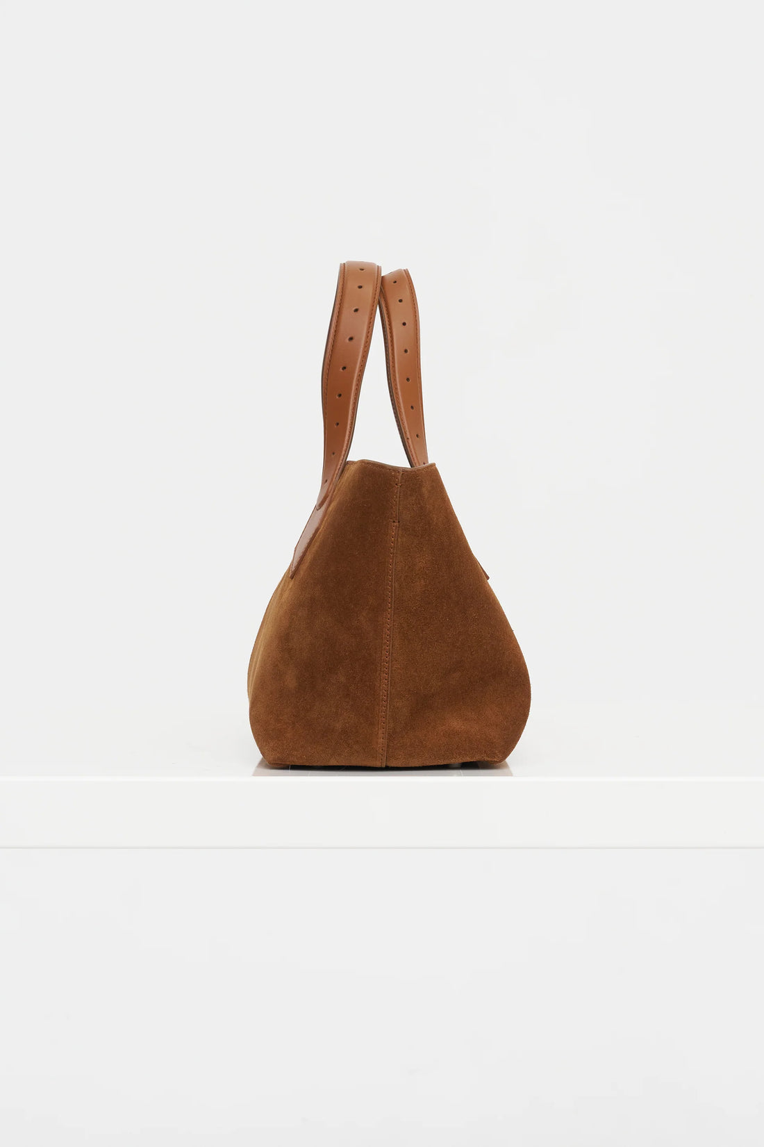 Structured Calfskin Magnetic Tab Open Top Tote Bag