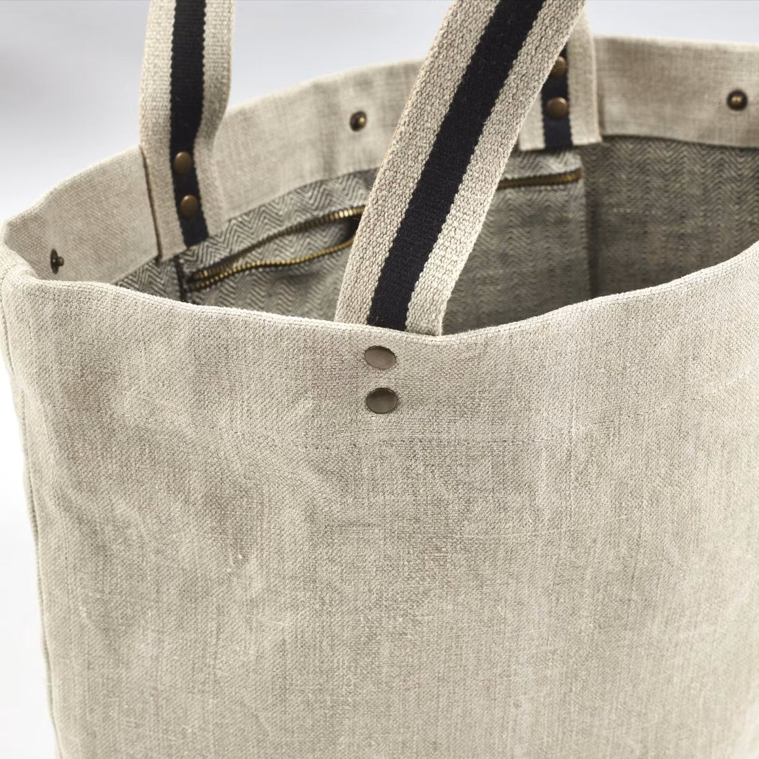 Thick Linen Open Top Daily Tote Bag